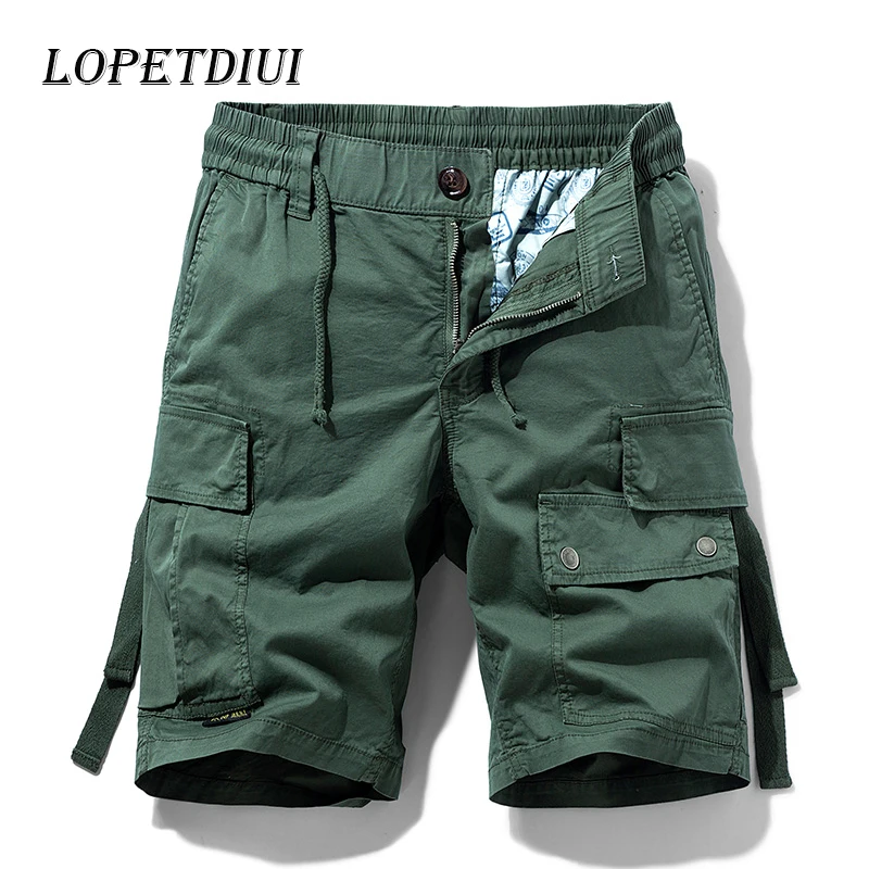 2023 New Men Summer Fasion Casual Breathable Cotton Cargo Shorts Men Outdoor Trend Multi Pocket Cargo Shorts Men