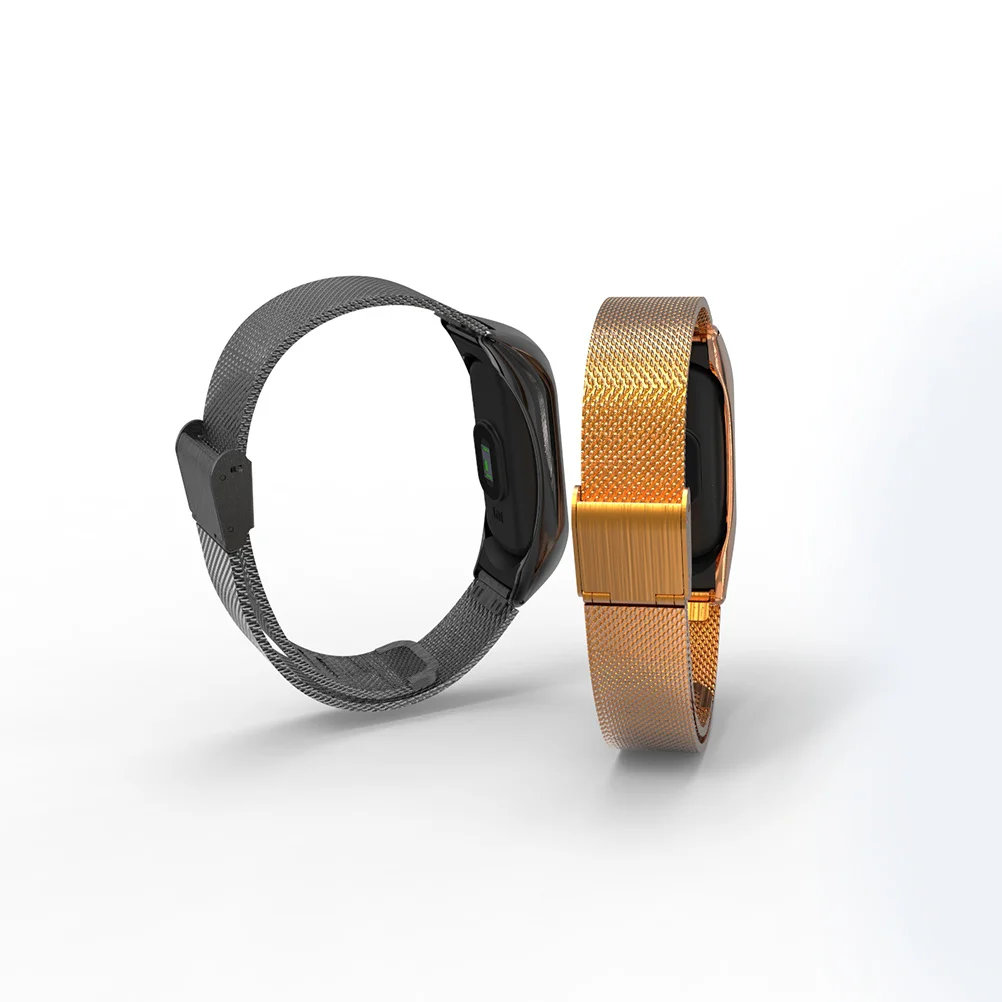 Metal Watch Wristband Strap Stainless Steel Black Adjustable Fit Daily Sports Bracelet Replacement for 2