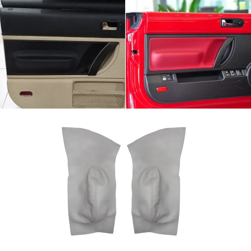 For VW Beetle 1998 1999 2000 2001 2002 2003 2004 2005 2006 - 2010 2pcs Car Front Door Armrest Panel Cover Sticker Trim Gray