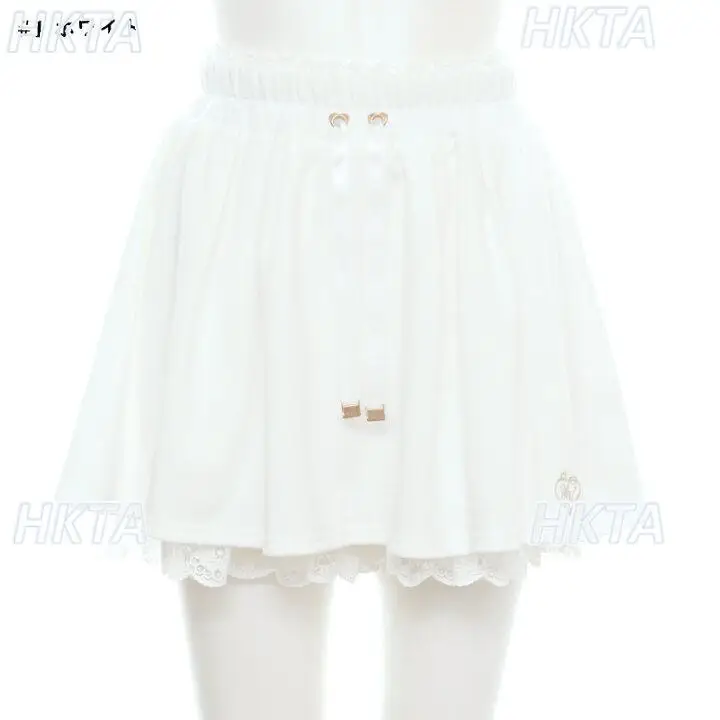 

SC Japanese Lace Trim Half Skirt Shorts 2026 Spring New Elastic High Waist Slim Pleated Skirt Women Fashion Versatile Mini Skirt