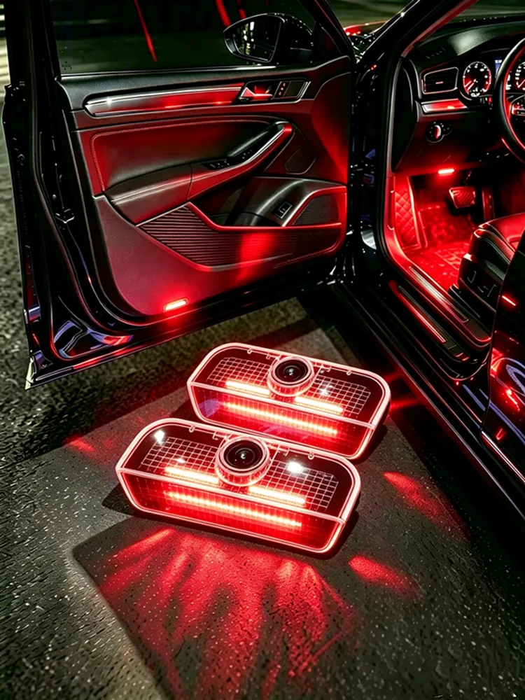 LED Car Door Welcome Logo Projector Ghost Shadow Warning Light Accessories For Porsche Macan 95B 911 Cayenne 92A 958 Boxster 981