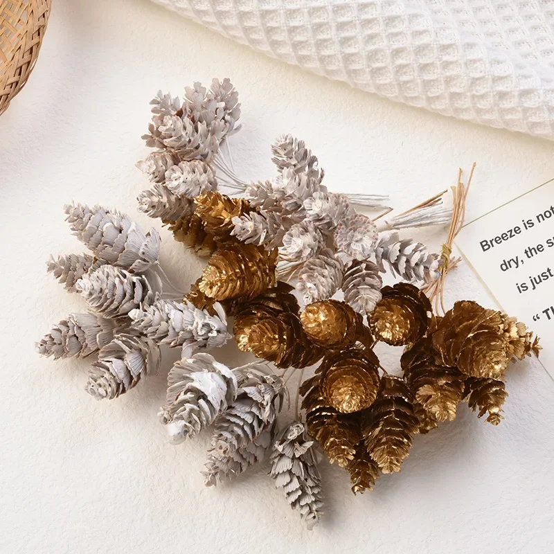 10PCS MINI Pine Cone Christmas Decorative Artificial Plants Wedding Home Decor Bridal Accessories Clearance Household Products