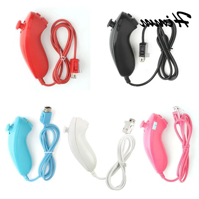 B-M 10pcs/lot New Multi Color Nunchuck Game Controller remote Game Handle for Nintendo Wii