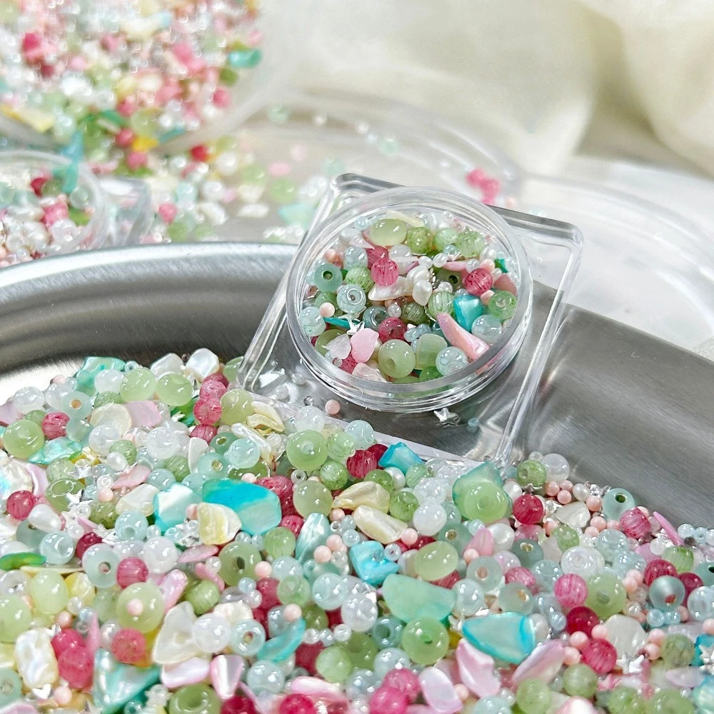 Summer series special tuned niche mixed color DIY bead nail jewelry material package, handmade armor wearing material