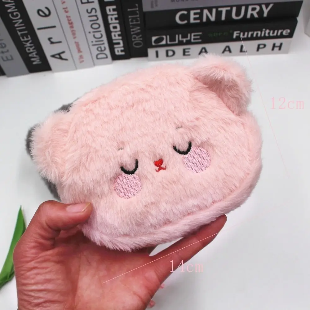 Carteira de urso de pelúcia dos desenhos animados dos desenhos animados de pelúcia portátil saco de moedas de pelúcia criativo colorido dos desenhos animados urso moeda bolsa chlidren