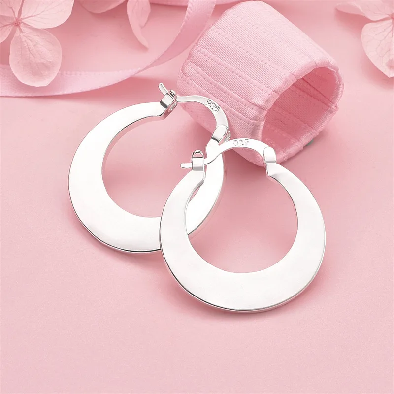 925 Sterling Silver Fashion Earrings For Women Charm Wedding Party Gift Jewelry Twist Earrings Christmas Gift