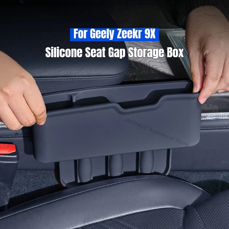 

For Geely Zeekr 9X 2025 2026 Multi-functional Silicone Seat Side Storage Box Car Seat Gap Organizer Bag Stowing Tidying Interior