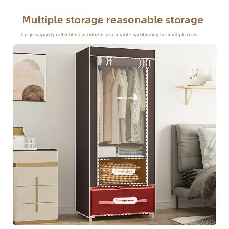 Household GoodsSimple Wardrobe Foreign Trade Storage Drawer Hanging Hanger Assembly Dormitory Open Rental House Wardrobe