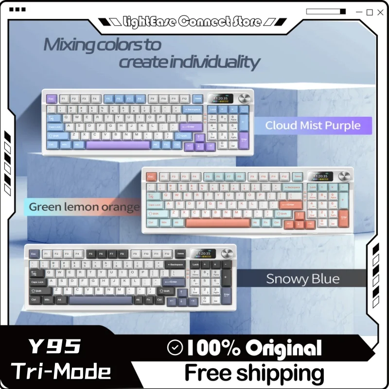 Imagem -01 - Teclado Mecânico sem Fio do Jogo Teclado do Escritório Swappable Tela Colorida Bluetooth Tri-mode sem Impacto Quente Faça Você Mesmo 98 Chave Completa Y95 teclado mecanico sem fio do jogo teclado do escritorio swappable tela colorida bluetooth tri mode sem impacto quente faca voce mesmo 98 chave completa y95 01