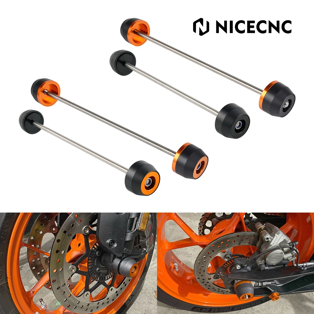 For KTM 890 Duke R 790 Duke Axle Sliders Front Rear Fork Crash Slider for KTM 890 Duke R 790 Duke 2018 2019 2020 2021 2022 2023