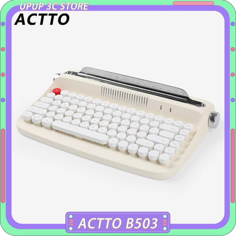 Actto B303/B503 Bluetooth Wireless Keyboard Retro Office Circular Key Stand Slot Keyboard Customized for PC Gamer Accessories 