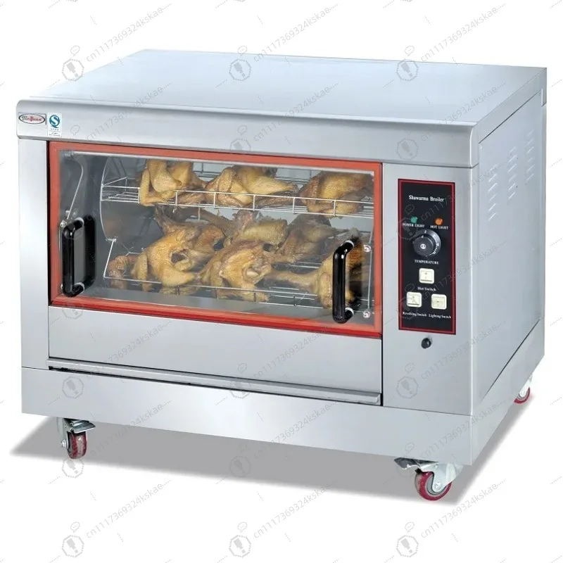 Vertical Stainless Electric Chicken Roasting Oven, Commercial Rotisserie Machine Holds 12 Whole Chickens for Food Business