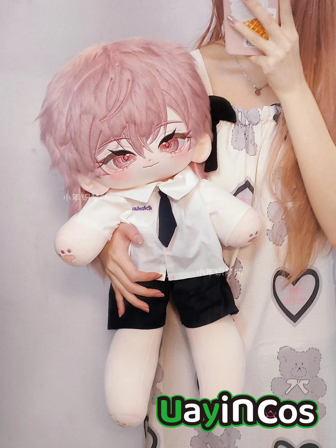 

60cm Anime yuan ji Pink Hair Eyes Monster Stuffed Long Legs Plushie Plush Pillows Cotton Doll Body Anime Figure Toy Kids Gifts