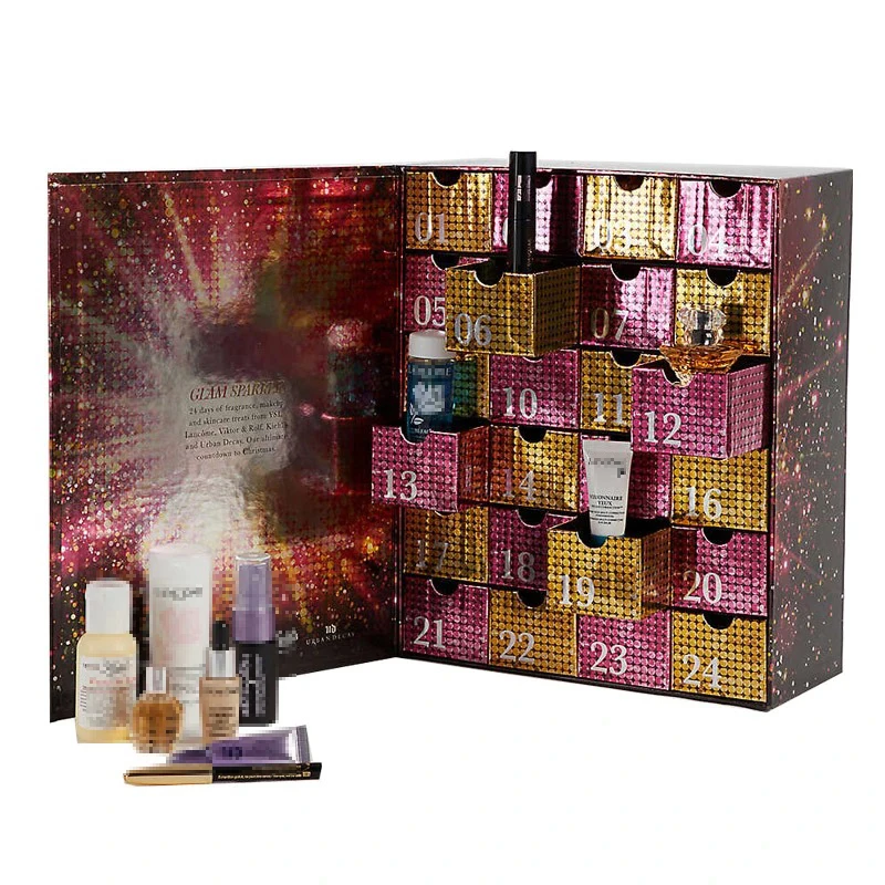 Customized queryCalendar Box Advent Customized 24 Drawers Christmas Advent Calendar Cosmetic Luxury Gift Paper Box and Packaging