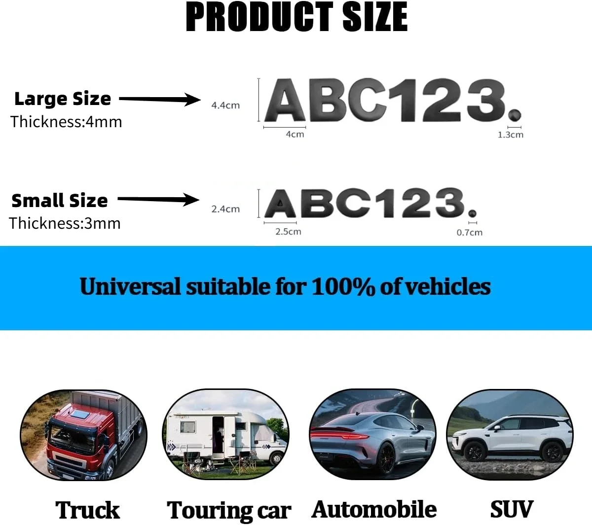 38PCS Car Emblem Stickers 3D Waterproof Adhesive Badge Waterproof Decals Tailgate Trunk Decor Universal Truck SUV Sedan