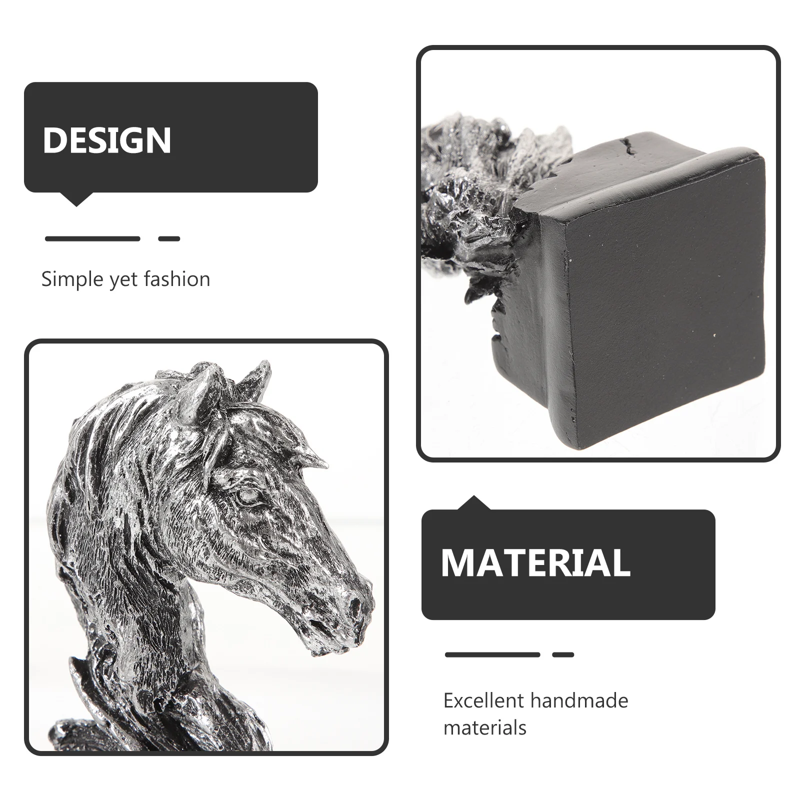 

Mini Horse Head Desktop Decoration Handmade Resin Art Delicate Table Ornament Decorative Home Office Gift Desktop Decoration