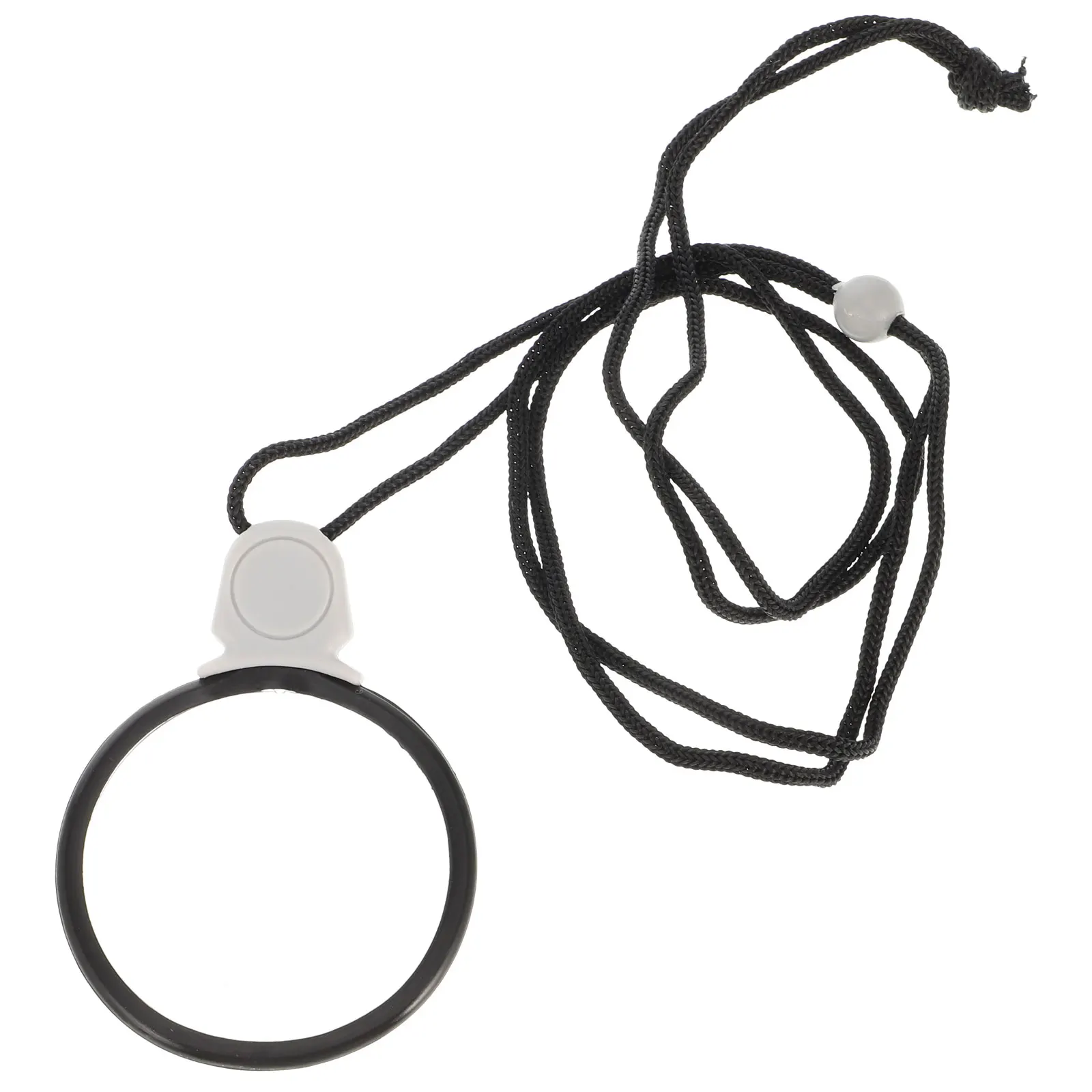 

Hanging Loupe Magnifier Necklace Clear Lens Monocle for Reading Documents Photos Travel Office Use Plastic Chain