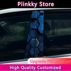 Style Honeycomb Hexagon Car B-pillar Stickers Car Center Column Decoration Cover Scratches Waterproof Decals Car Accessories