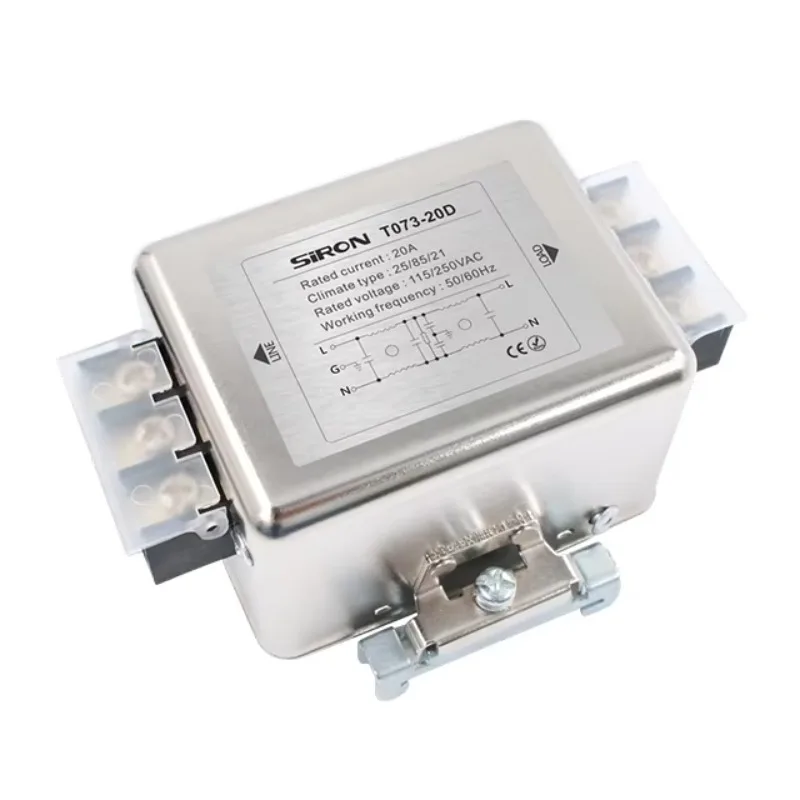 Single-phase Bipolar EMI Power Filter 30A 50/60Hz CE RoHS Certified for T073