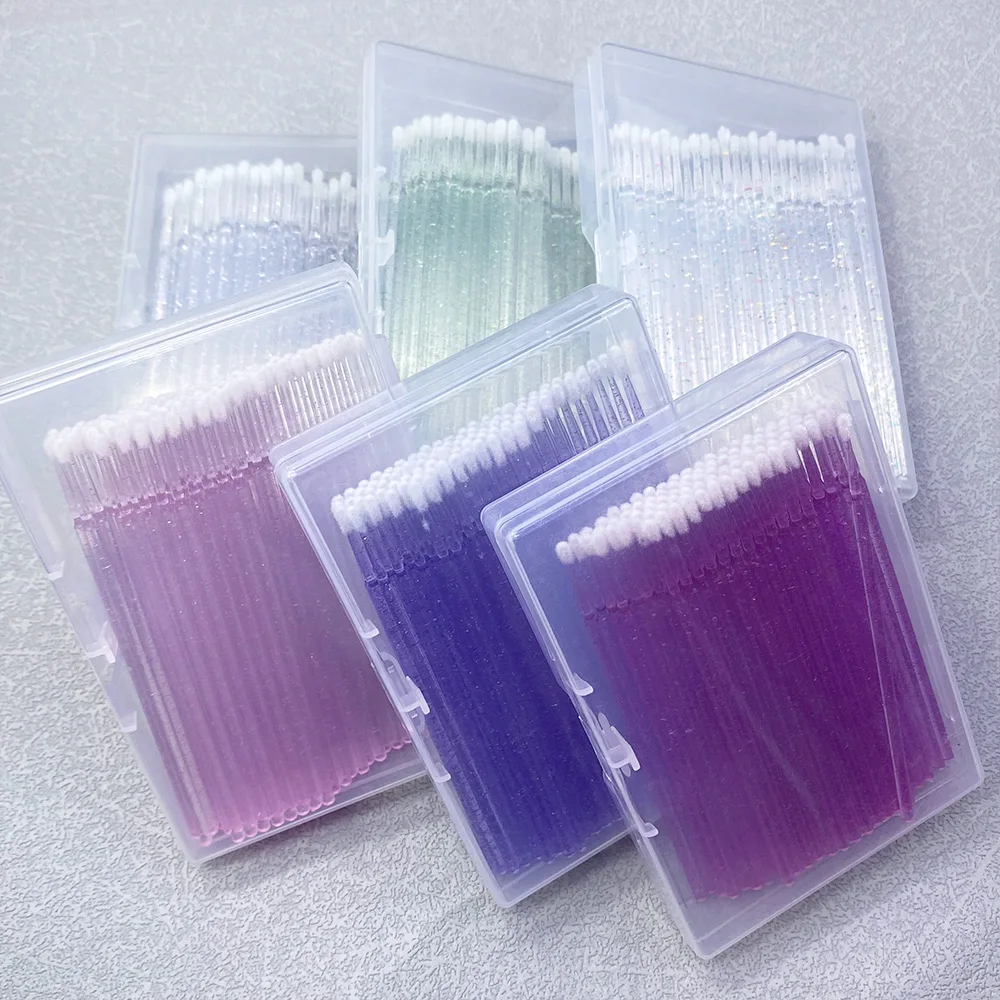 600 szt. Mikro Szczoteczki do Usuwania Sztucznych Rzęs, Mikrobrush, Aplikatory do Maskary, Szczoteczki do Przedłużania Rzęs, Narzędzia do Makijażu, Opakowanie w Pudełku