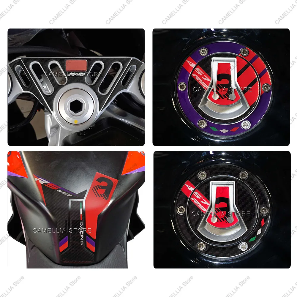 Autocollant 3D de Moto en Résine Xy Étanche, Protection de Sol Précieux, Carburant, pour Aprilia Rs 457 2024