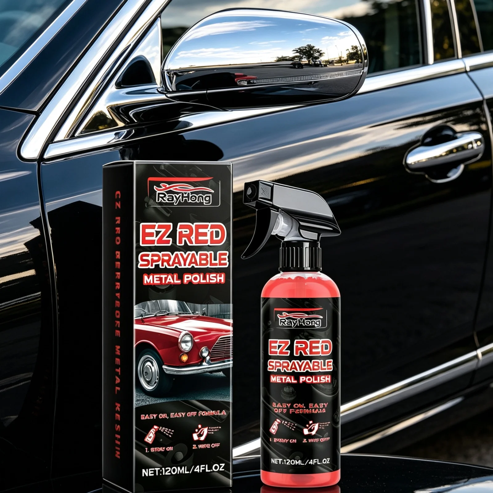 Car Metal Polishing Spray Remove Oxidation Reduce Surface Dullness Scratches Prevent Fading Auto Wheel Hub Coating Renewal Agent