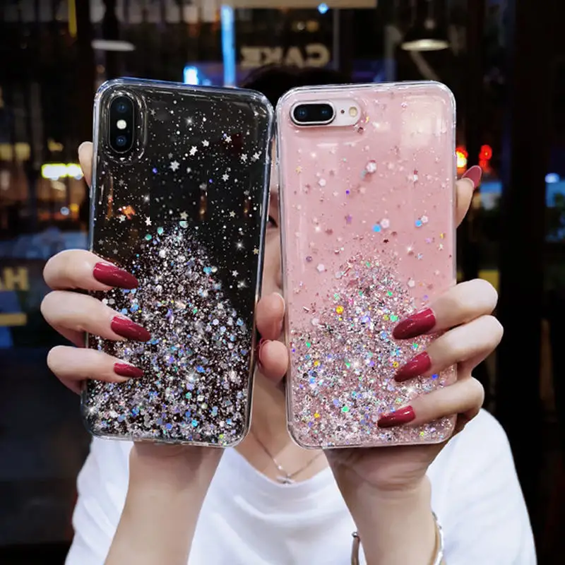 Glitter Phone Case for samsung galaxy A20 A20E A20S A30 A30S A40 A40S A50 A50S A60 A6 A8 PLUS A7 A21S A31 A41 A51 A71Twinkle