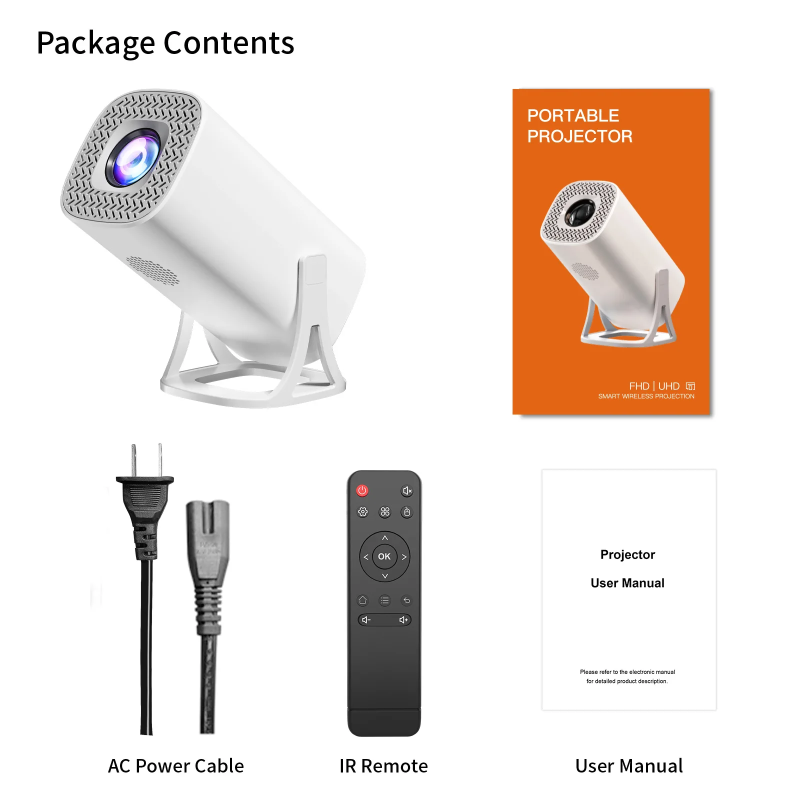 Dreress S40 Android11 Smart Mini Projector WiFi6 BT5.4 Ondersteunt 4K Decodering Fysiek 1024*600P Scherm Mirroring Home Theater Projector