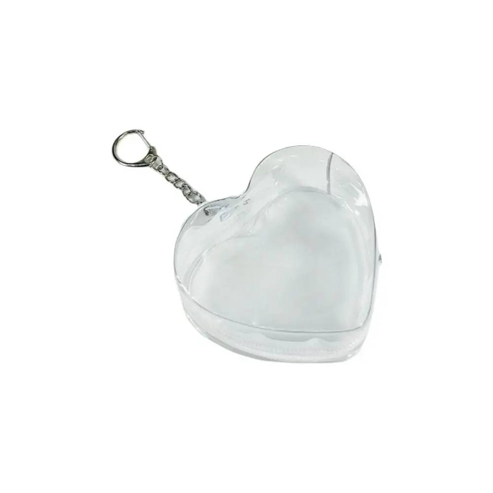 Cute Colorful Heart Figure Carrier Bag Keychain Kawaii Zipper Closure Carrier Bag PVC Lightweight Itabag Collection