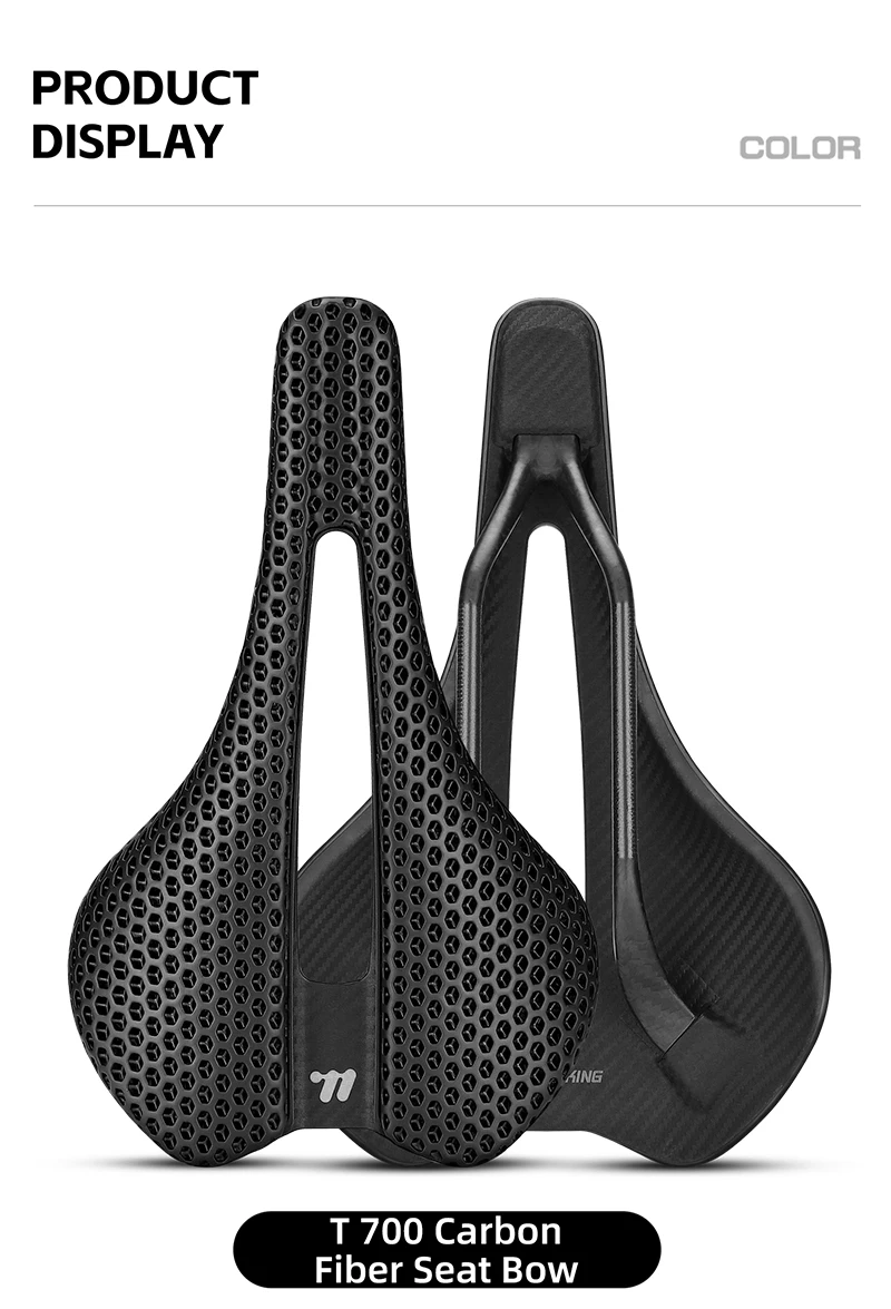 WEST BIKING 3D-Gedruckter Fahrradsattel T700 Carbonfaser Titan-Legierung Cr-Mo Sitzbügel Komfort-Polster für Rennräder 145/150mm – Detail 10