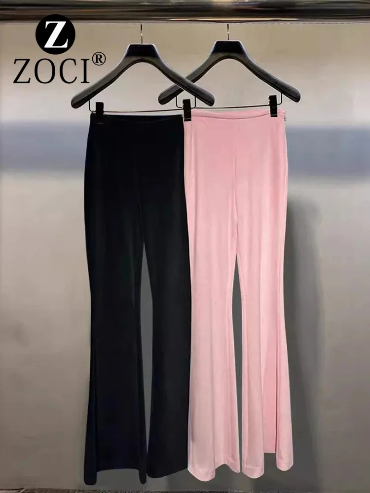 [zoci] Autumn Wang Group Early New Slim Fit Casual Floor Mop Wide Leg High Waist Slimming Long Flared Pants