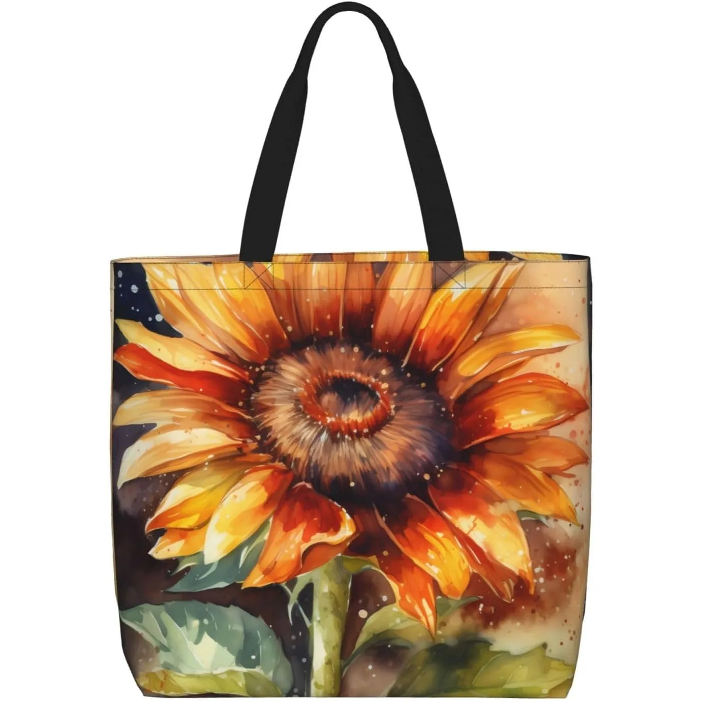 

Большая сумка с принтом подсолнечника Женская сумка для отдыха на одно плечо Многоцелевая большая сумка для покупок.