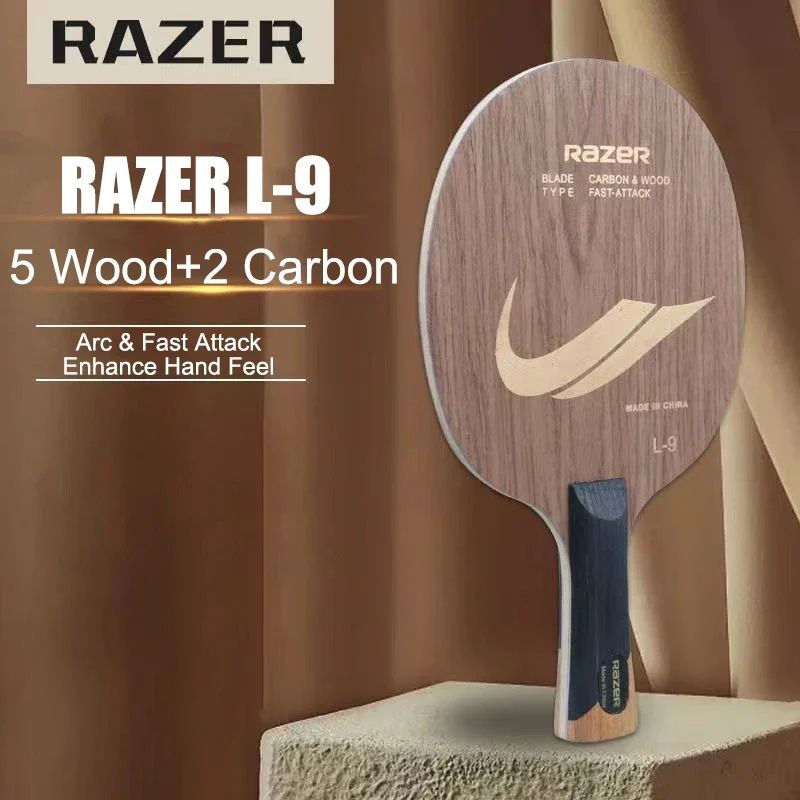 

RAZER L-9 Table Tennis Racket Blade 5 Wood+2 Carbon Training Ping Pong Blade Easy to Control for Beginner Fast Attack and Loop