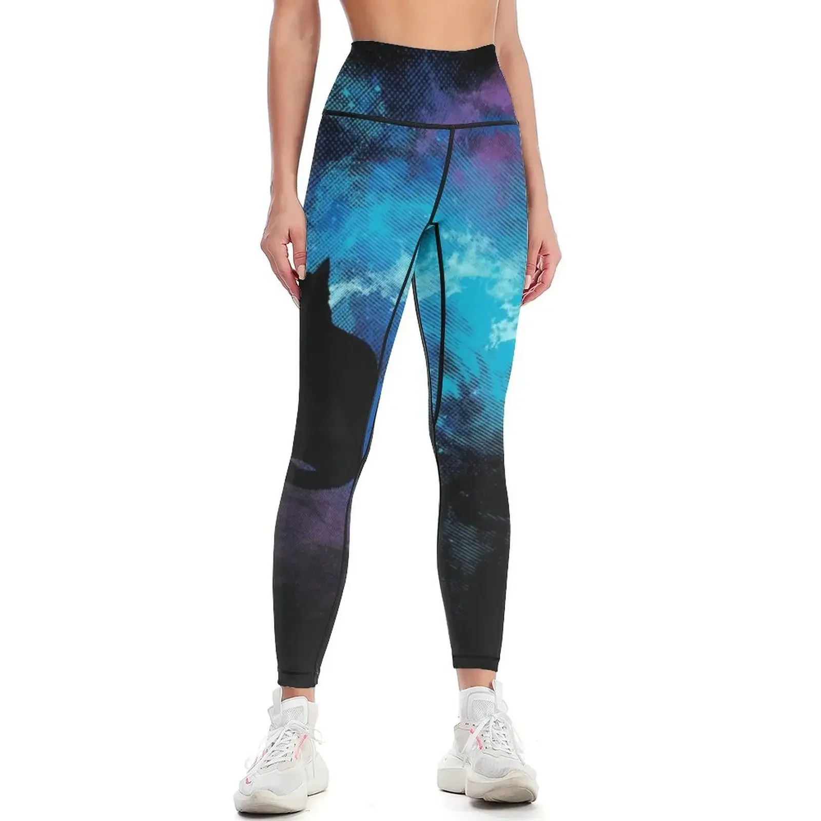 

Galaxy cat Leggings Women's sports Jogger pants Women's gym flared Womens Leggings