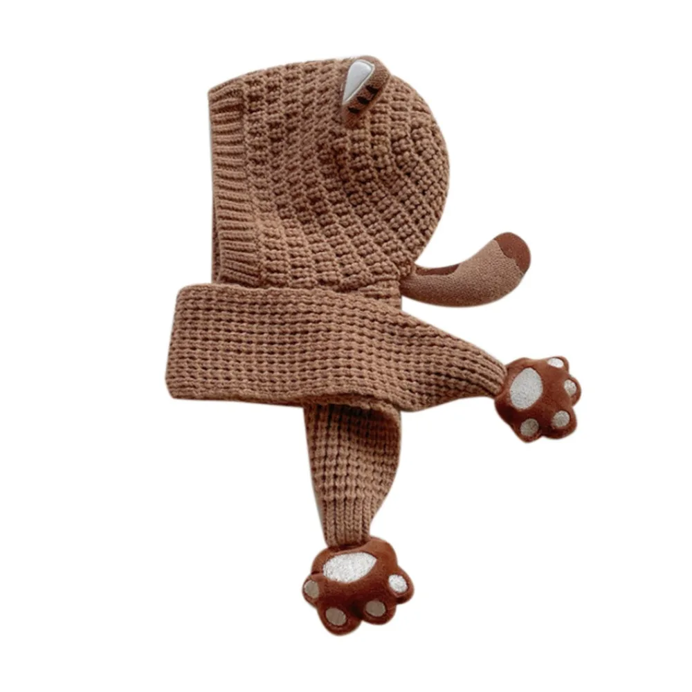 

Вязаные шапки с защитой ушей с мультяшными кошачьими ушками, утолщенные ветрозащитные морозостойкие зимне-осенние наушники, пуловер, шапка