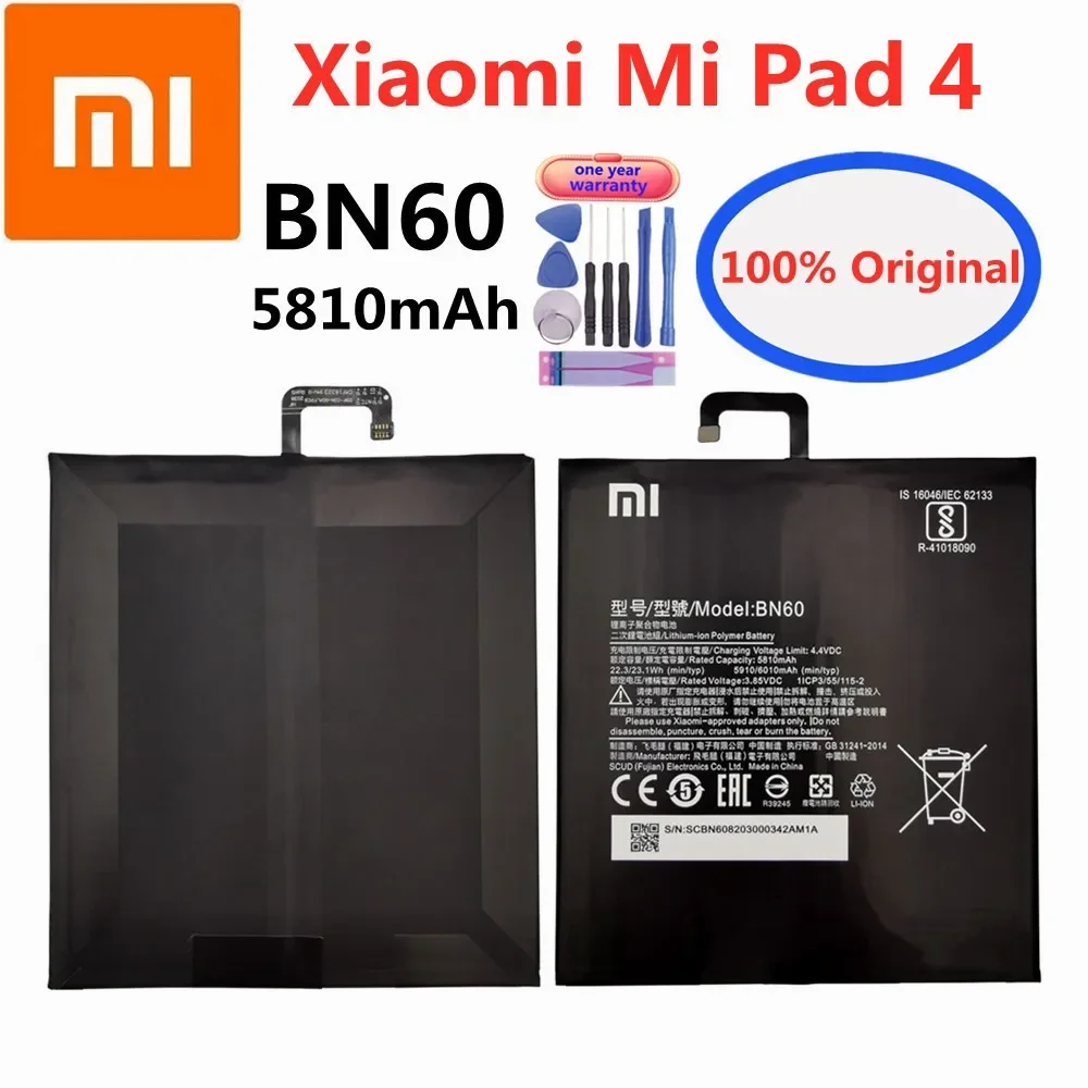 BN60 BN80 100% Orginal Tablet Battery BM60 BM61 BM62 For Xiaomi Pad 5 4 3 2 1 Pad1 Pad2 Pad3 Pad4 Pad5 Mipad 1 2 3 4 5 Battery