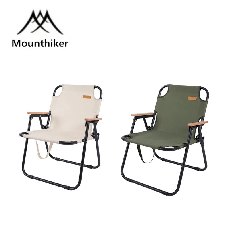 

Mounthiker Load Bearing 180KG Folding Chair Steel Support Ripstop Canvas Cloth Leisure Armchair Camping Picnic BBQ Bracket Chair