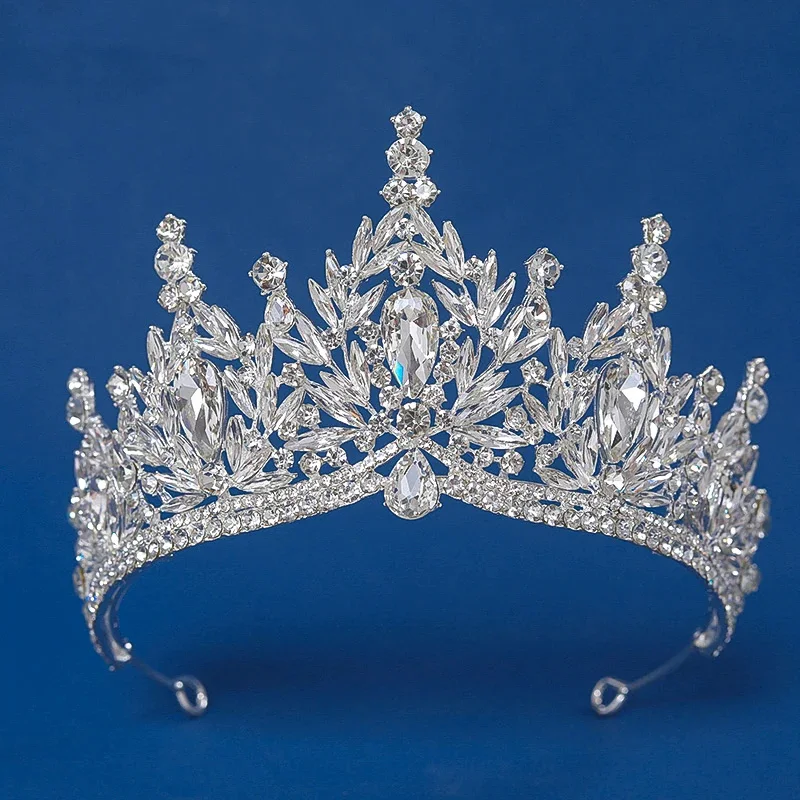 11 Colors Baroque Luxury Big Water Drop Crystal Tiara For Women Wedding Girls Birthday Party Elegant Crown Hair Accessories image 5