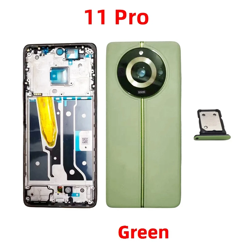 For Realme 11 Pro , 11 Pro Plus Full Housing Back Lid Housing Door + LCD Front Frame + Sim Tray With Camera Lens