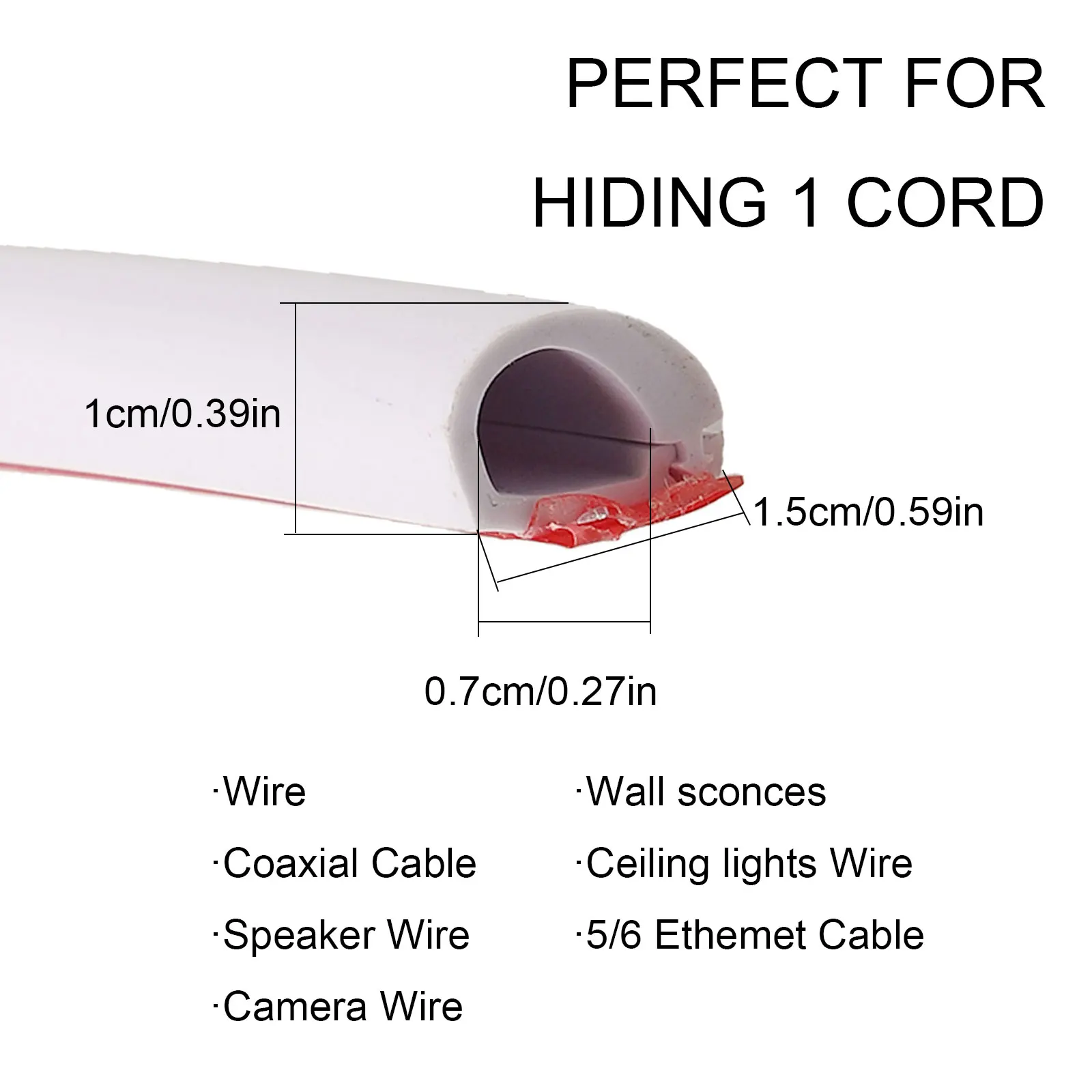 Exaclotte à ouverture latérale semi-circulaire, goulotte en PVC pour directions électriques, fournitures d'équipement électrique, 3 m, 15x10mm