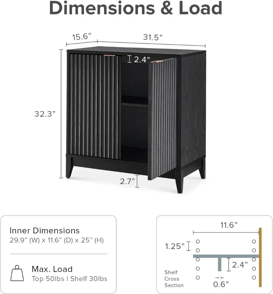 Storage Cabinet, Modern Farmhouse Entryway Accent Case, Buffet Sideboard, Console Table, Credenza, Wood Modular Organizer