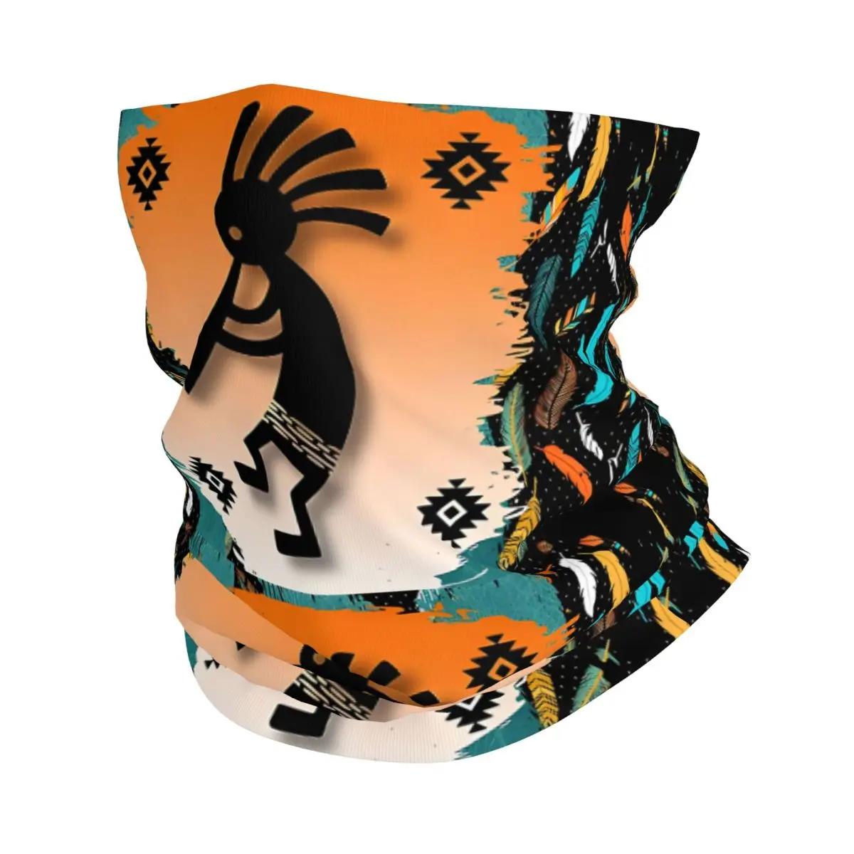 Kokopelli Tribal Symbol Pattern Thin Bandana Neck Gaiter Wrap Scarf Headband Neck Cover