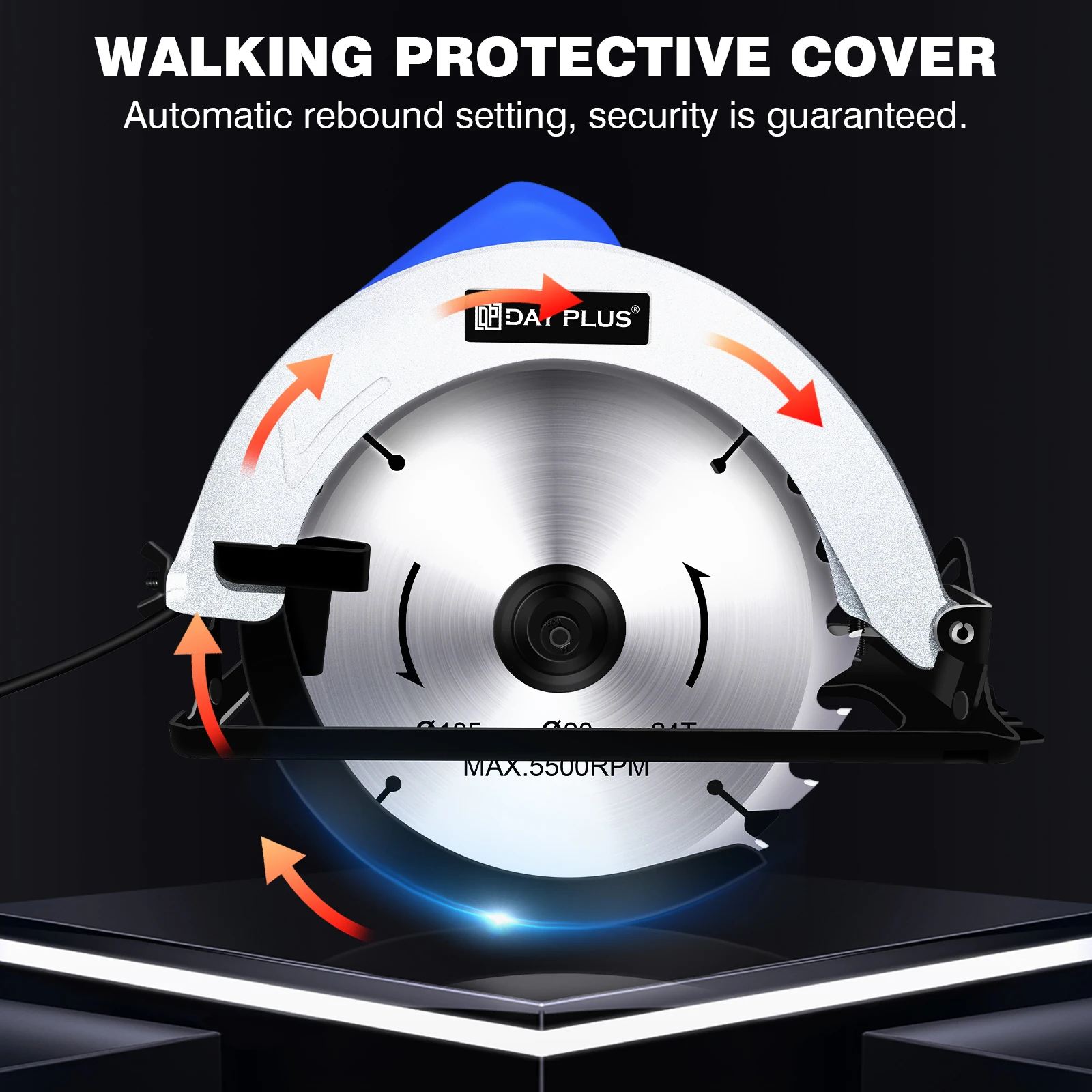 منشار دائري كهربائي، أدوات قطع شفرة معدنية خشبية شديدة التحمل بقدرة 3000 وات، قابلة للتعديل من 0 إلى 45 °   زاوية مشطوفة