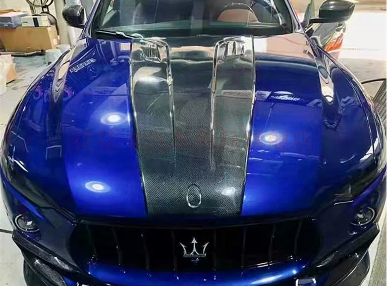 Voor Maserati Levante 2016 2017 2018 2019 2020 2021 2022 Hoge kwaliteit koolstofvezel voorzijde bumper motorkap Vent Cover