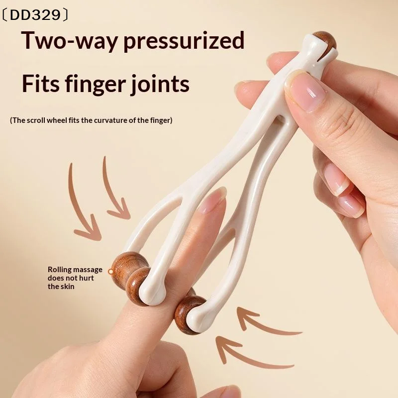 1Pcs Hardwood Massage Roller Tool For Hand Discomfort Stress Relief Tools Finger Massager For Carpal Tunnel Syndrome〔DD329〕