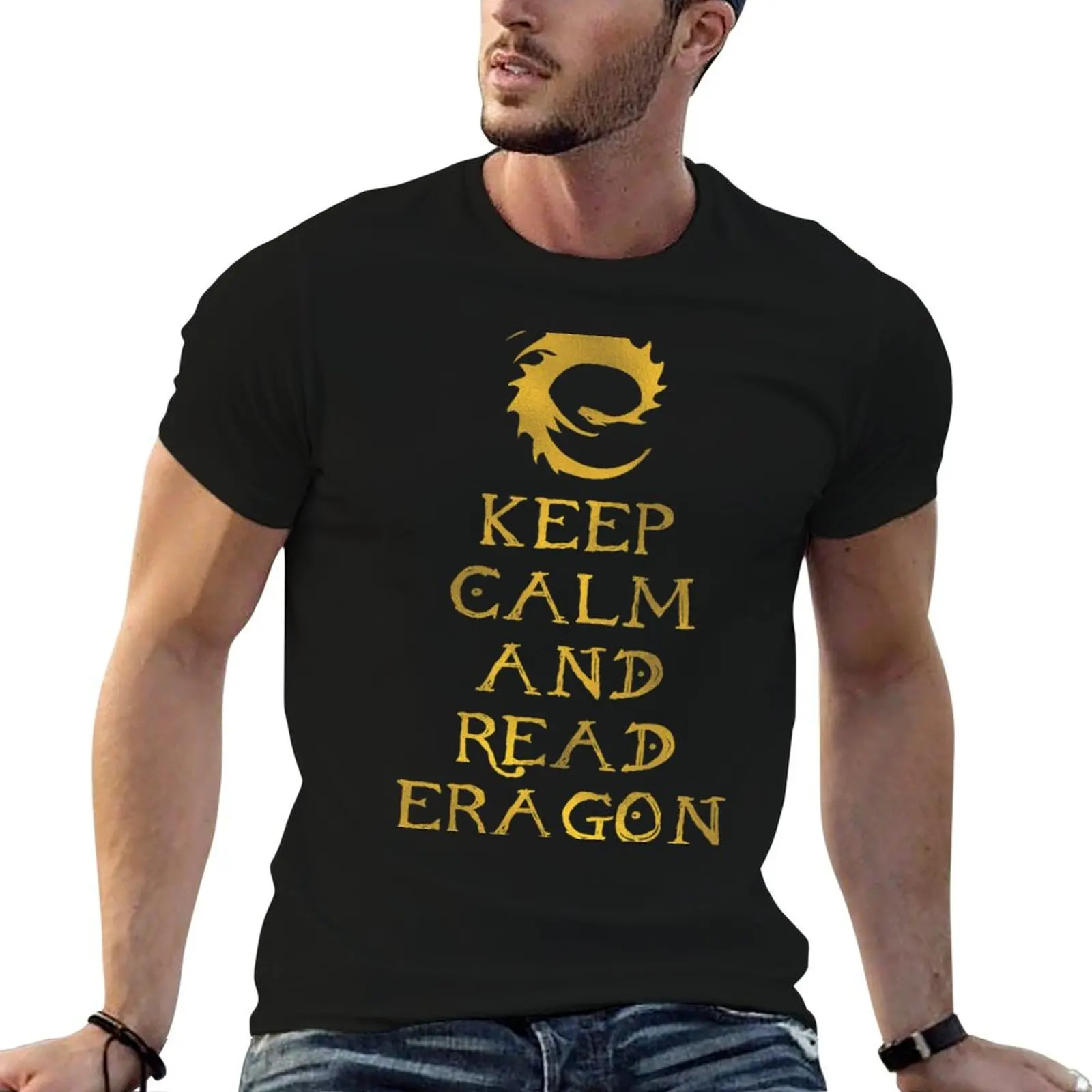 Keep calm and read Eragon (Gold text) T-Shirt Holiday Party Tee Shirt