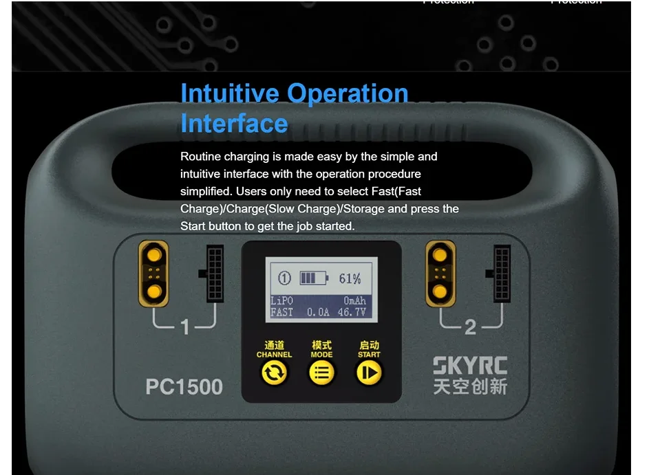 SKYRC PC1500 25A 12/14S 1500W Charger with Built-industry CAN Bus Communication for Smart Battery Lithium Battery Charger
