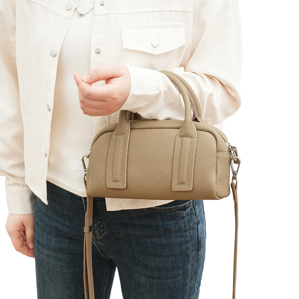 

Ladies Genuine Cowhide Crossbody Bag Fashionable Commuter Single-Shoulder Large-Capacity Tote Bag for Women Torebka Damska