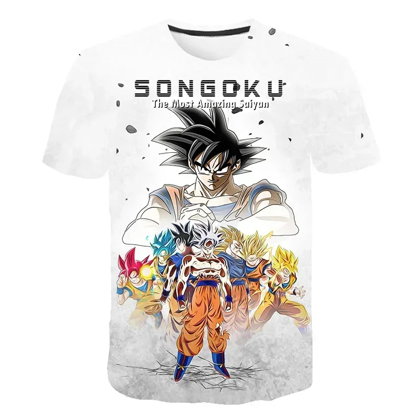 T-shirt Dragon Ball Z à Manches Courtes pour Bébé Garçon, Vêtement Goku Vegeta, Dessin Animé, Été, 3-14T