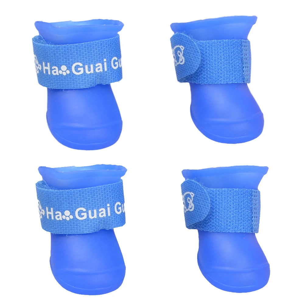 

Pet Anti-Slip Rain Boots Waterproof Pvc Shoes For Dog Rain Boot Mud Easy Clean Non-Toxic Size M Blue